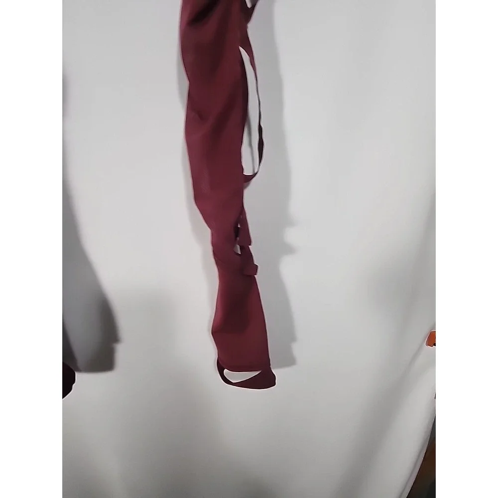 Alo Yoga‎ High Waist Wrapped Stirrup Legging Burgundy Mesh Cutout Womens S